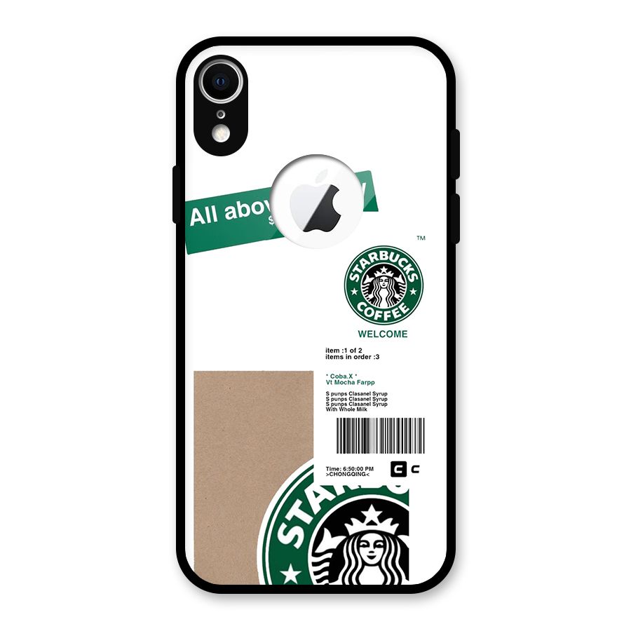 Starbucks Coffee Mocha Glass Back Case for iPhone XR Logo Cut