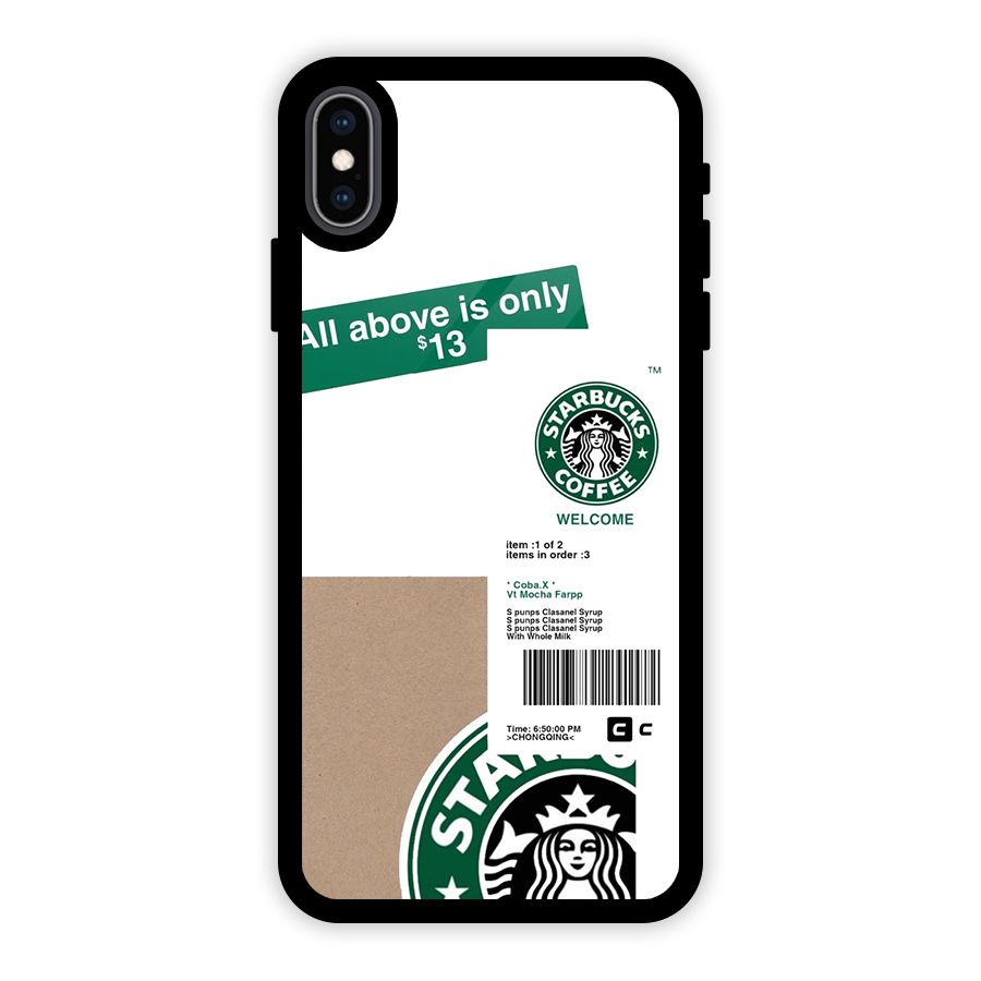 Starbucks Coffee Mocha Glass Back Case for iPhone XS Max