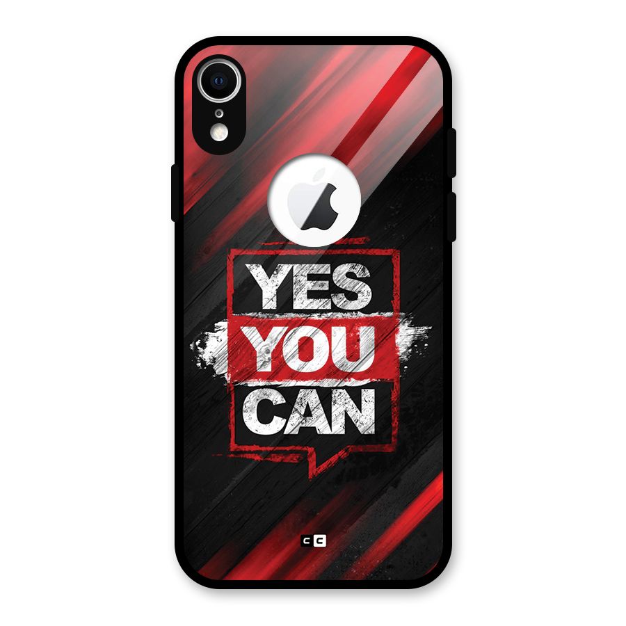 Stay Motivated Glass Back Case for iPhone XR Logo Cut
