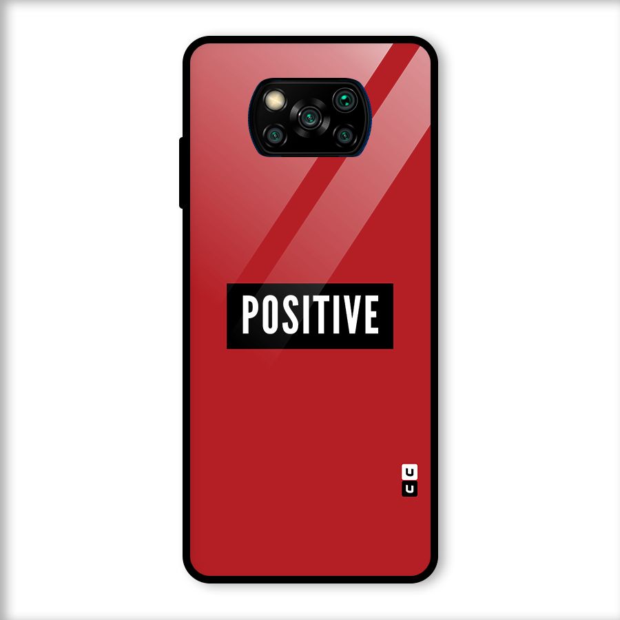 Stay Positive Glass Back Case for Poco X3