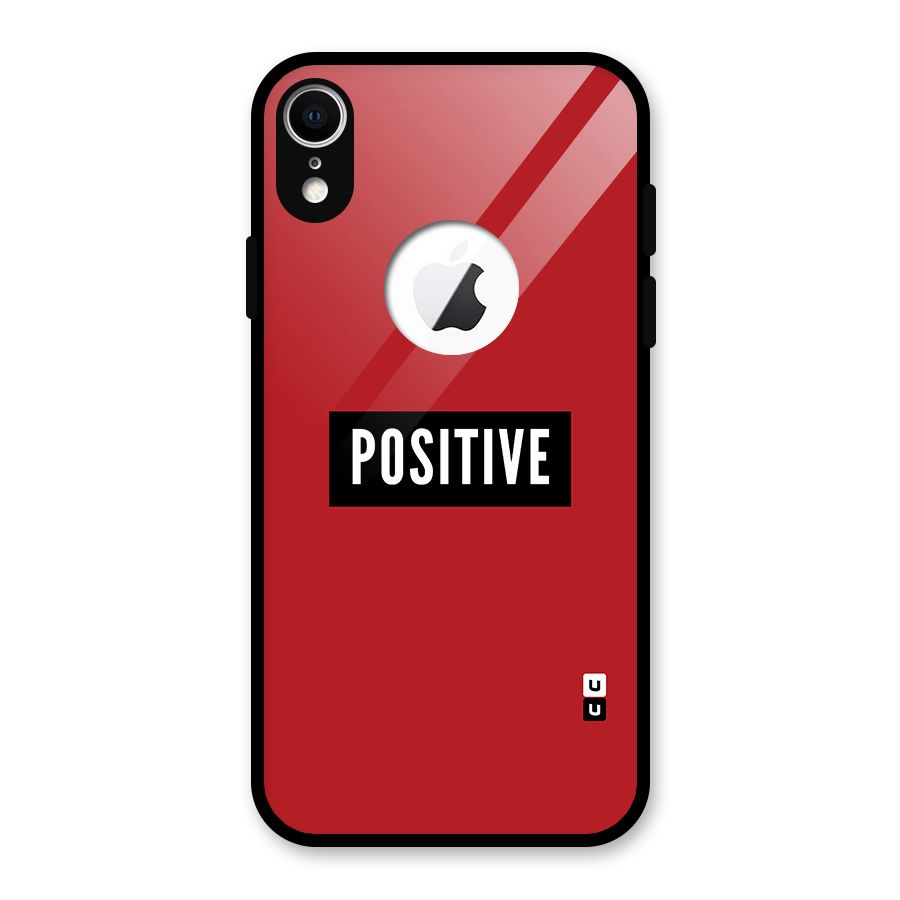 Stay Positive Glass Back Case for iPhone XR Logo Cut