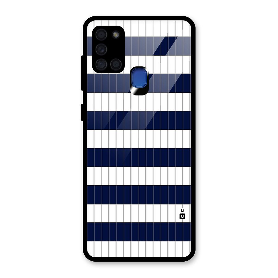 Step Stripes Glass Back Case for Galaxy A21s