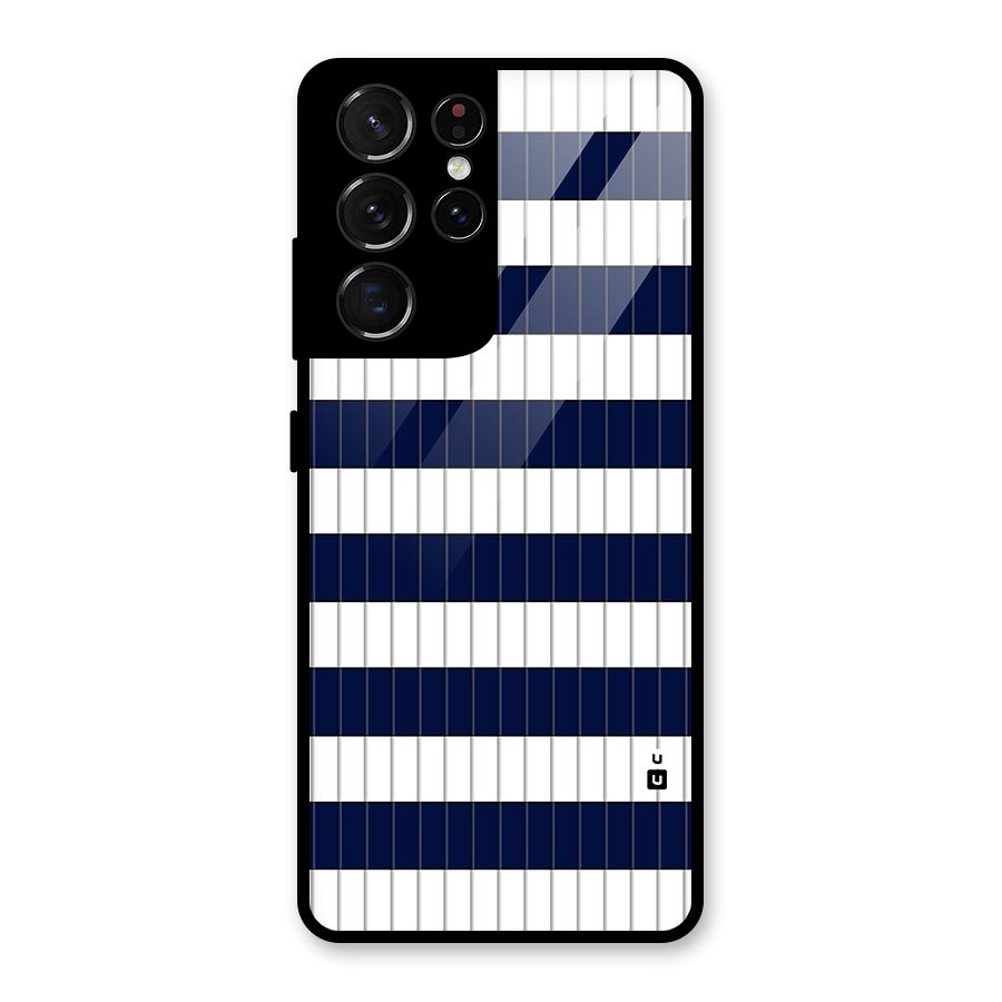 Step Stripes Glass Back Case for Galaxy S21 Ultra 5G