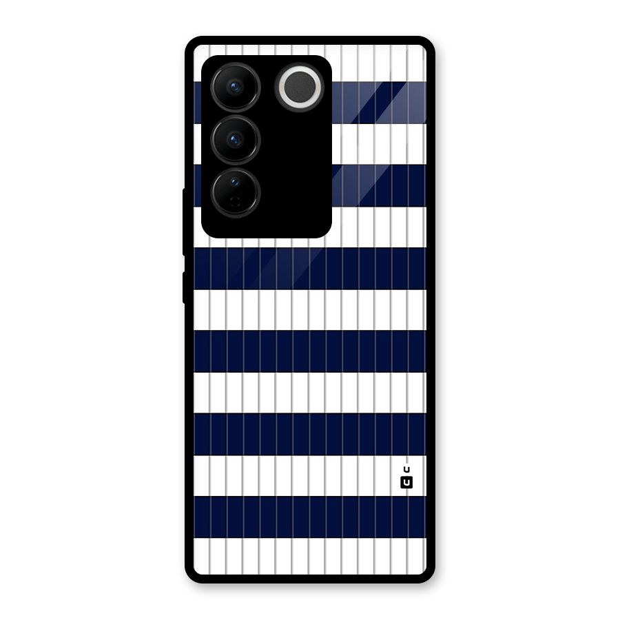 Step Stripes Glass Back Case for Vivo V27 Pro
