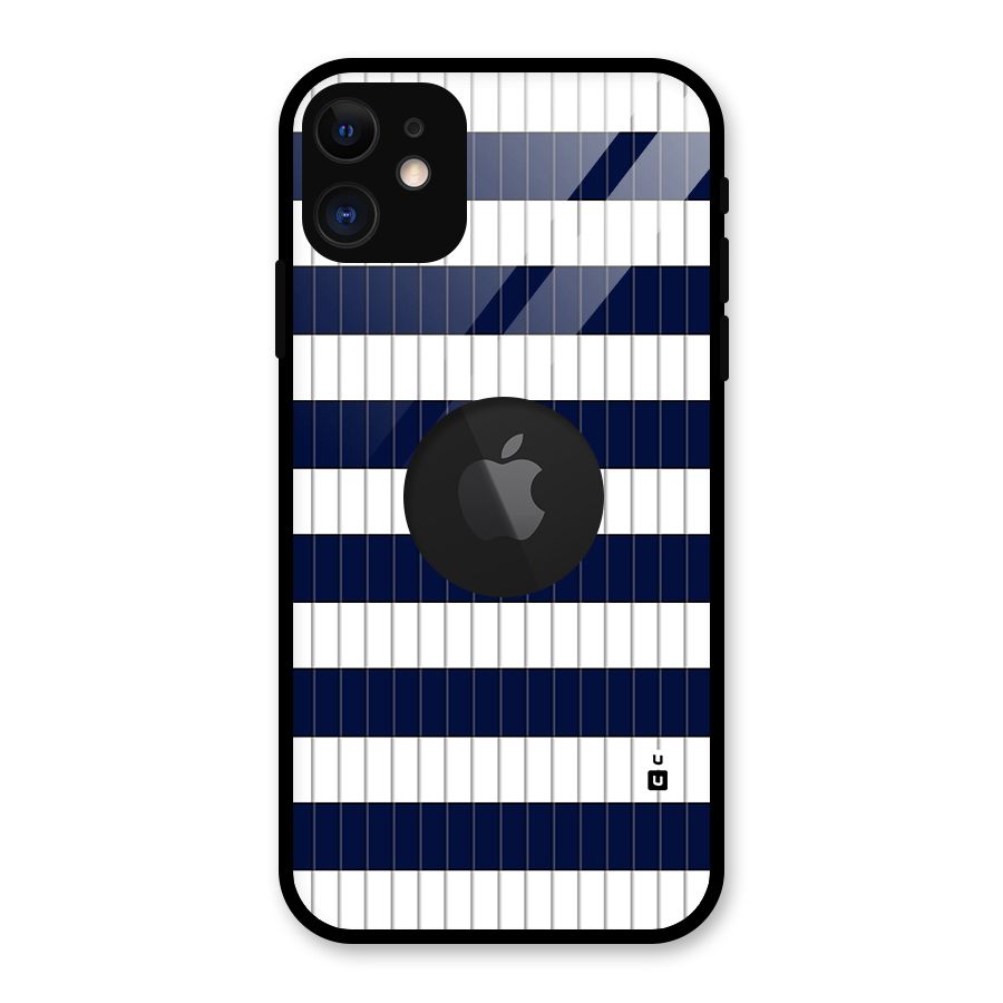 Step Stripes Glass Back Case for iPhone 11 Logo Cut