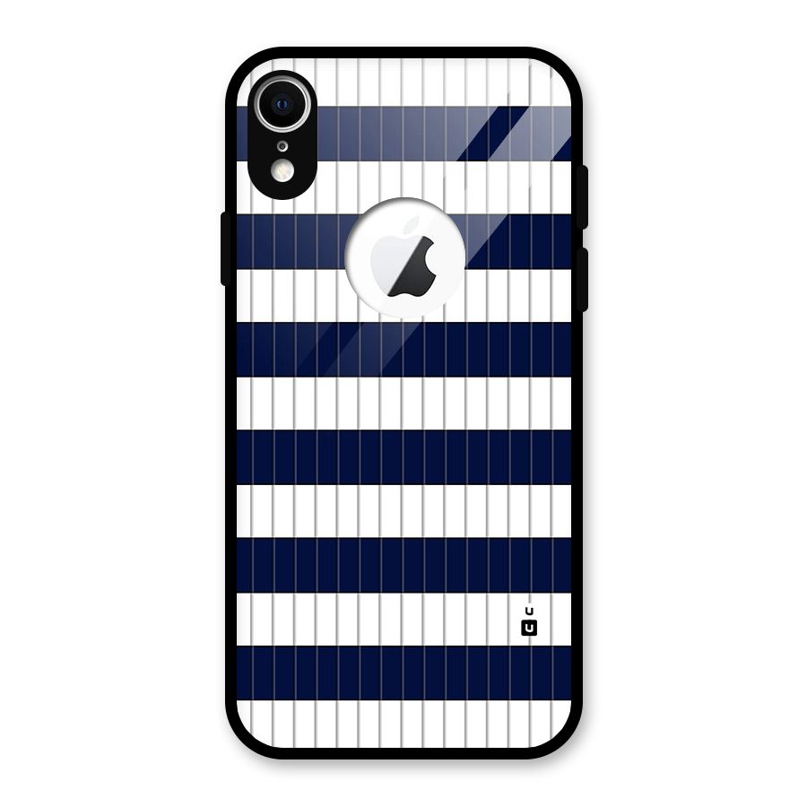 Step Stripes Glass Back Case for iPhone XR Logo Cut