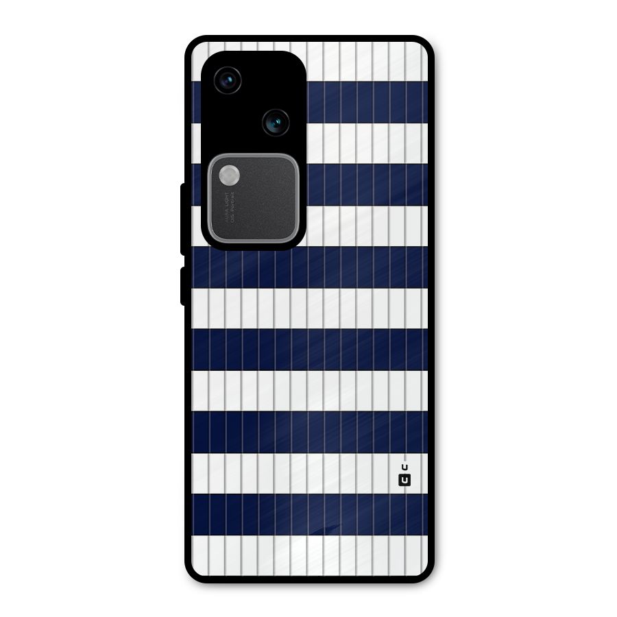 Step Stripes Metal Back Case for Vivo V30 Pro