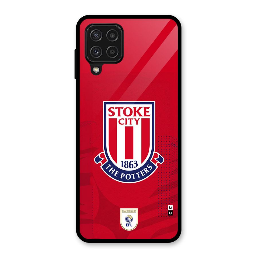 Stoke City Glass Back Case for Galaxy A22 4G