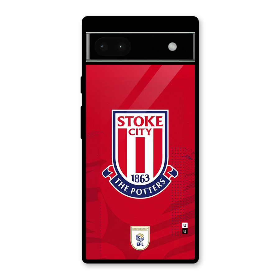 Stoke City Glass Back Case for Google Pixel 6a