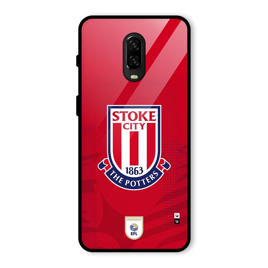 Stoke City Glass Back Case for OnePlus 6T