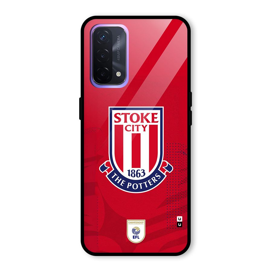 Stoke City Glass Back Case for Oppo A74 5G