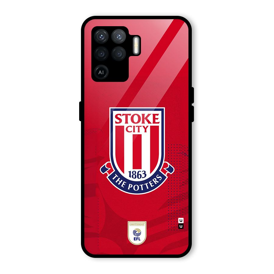 Stoke City Glass Back Case for Oppo F19 Pro