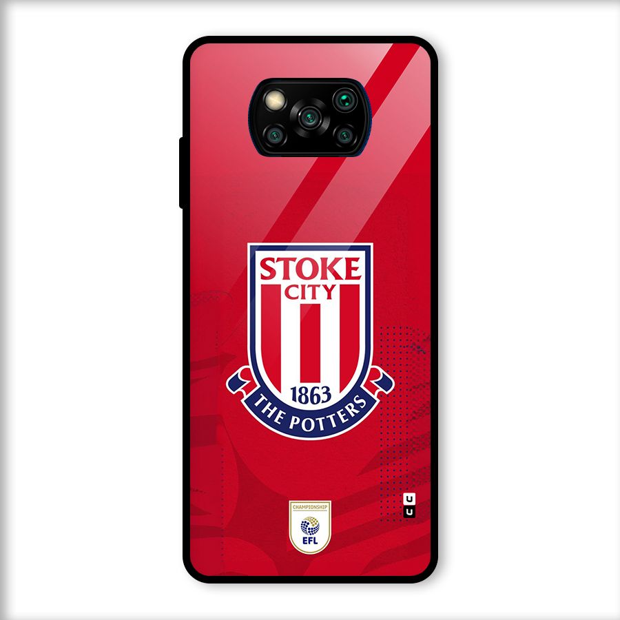 Stoke City Glass Back Case for Poco X3