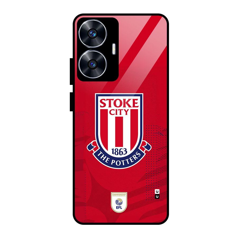 Stoke City Glass Back Case for Realme Narzo N55