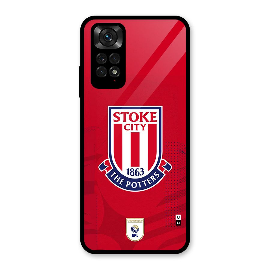 Stoke City Glass Back Case for Redmi Note 11