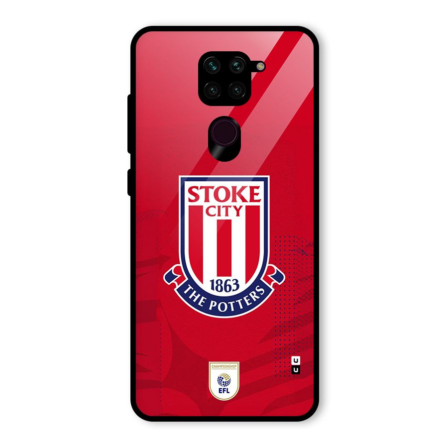 Stoke City Glass Back Case for Redmi Note 9