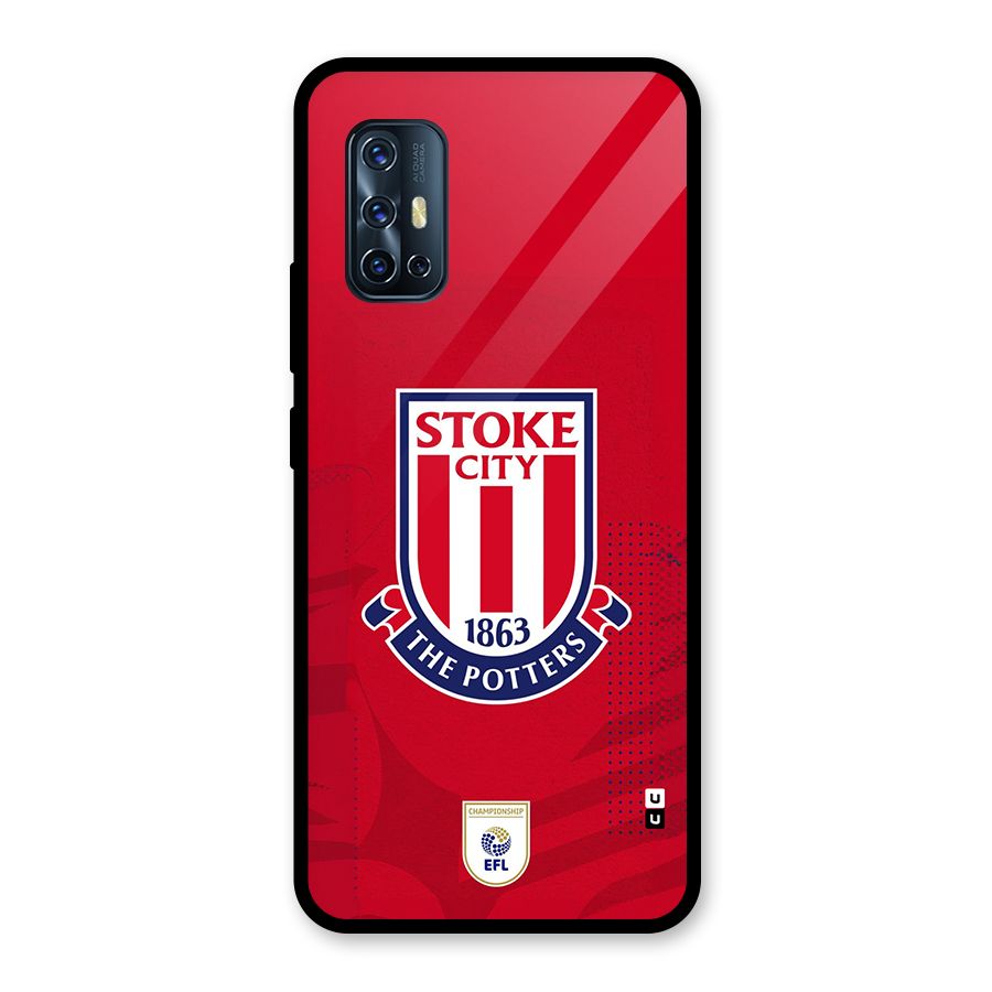 Stoke City Glass Back Case for Vivo V17