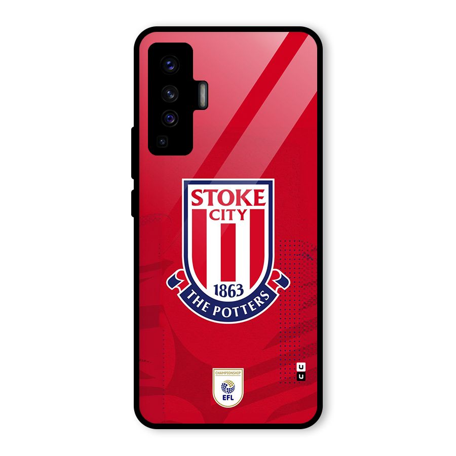Stoke City Glass Back Case for Vivo X50