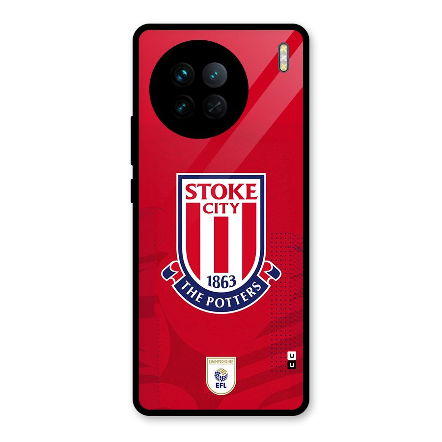 Stoke City Glass Back Case for Vivo X90