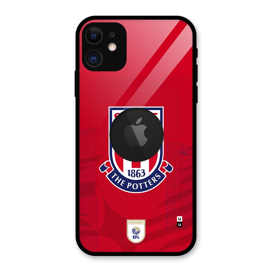 Stoke City Glass Back Case for iPhone 11 Logo Cut