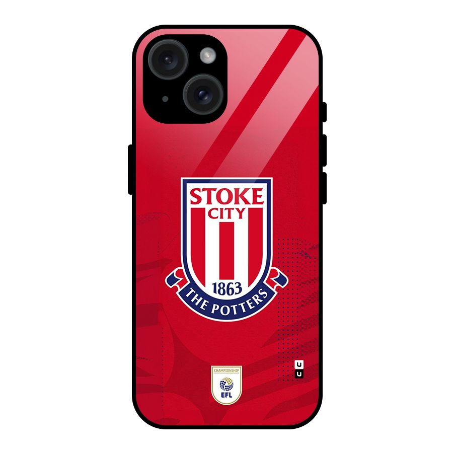Stoke City Glass Back Case for iPhone 15