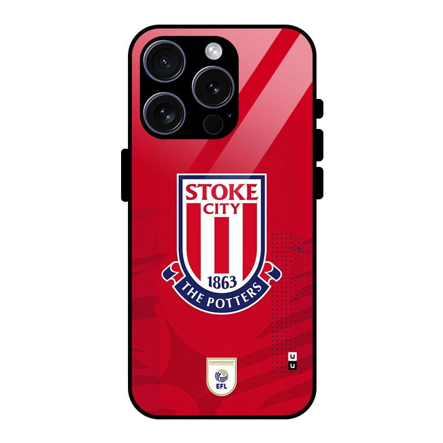 Stoke City Glass Back Case for iPhone 15 Pro