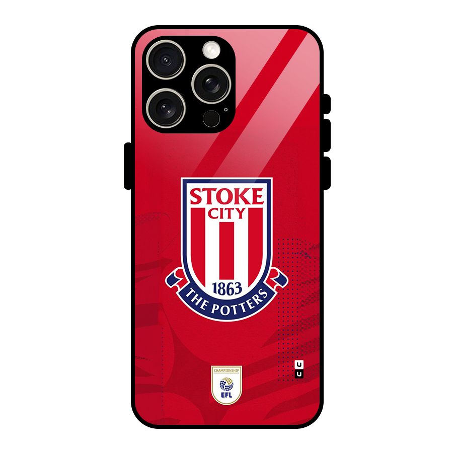 Stoke City Glass Back Case for iPhone 15 Pro Max