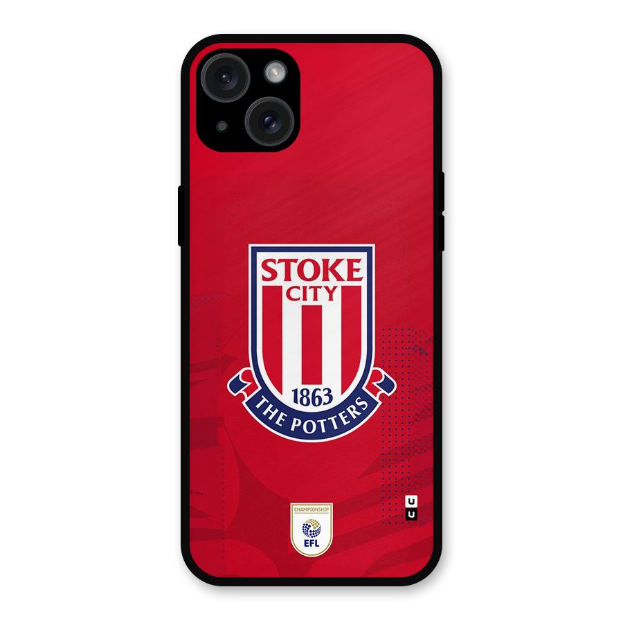 Stoke City Metal Back Case for iPhone 15 Plus
