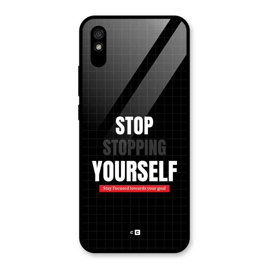 Stop Stopping Yourself Glass Back Case for Redmi 9i