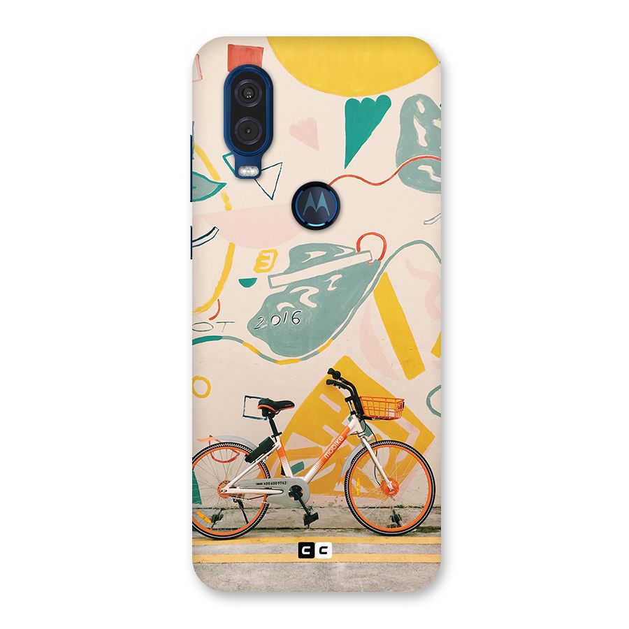 Street Art Bicycle Back Case for Motorola One Vision