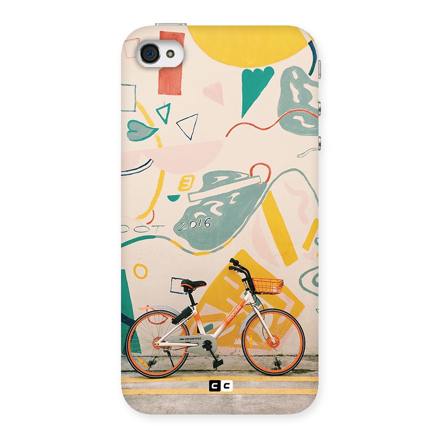 Street Art Bicycle Back Case for iPhone 4 4s