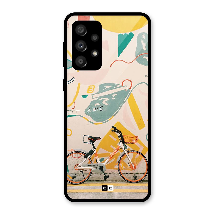 Street Art Bicycle Glass Back Case for Galaxy A32