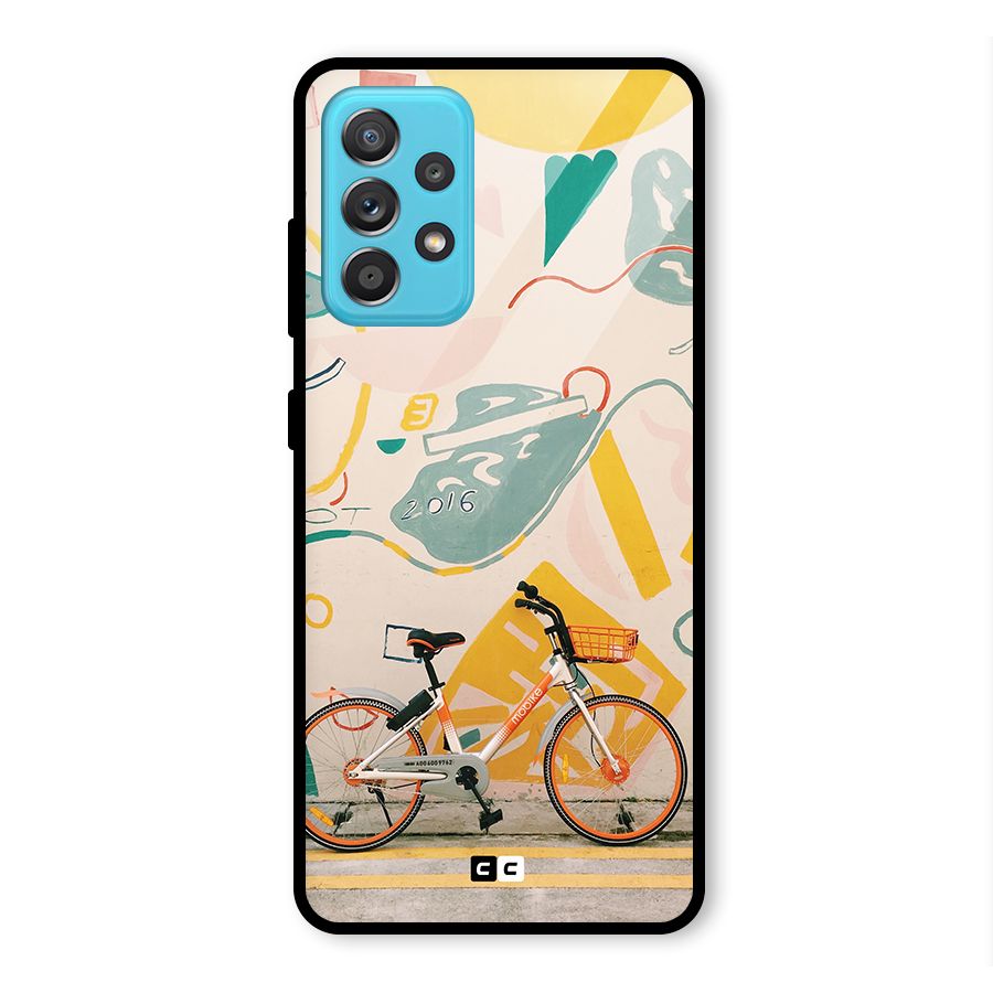 Street Art Bicycle Glass Back Case for Galaxy A52