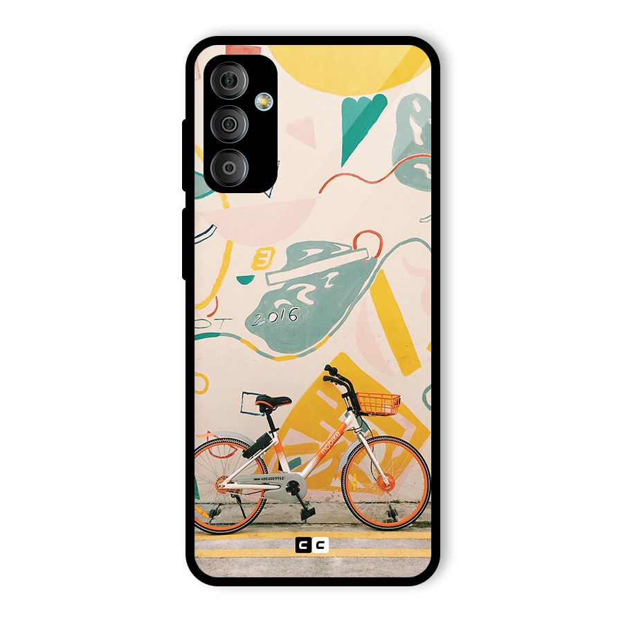 Street Art Bicycle Glass Back Case for Galaxy F23