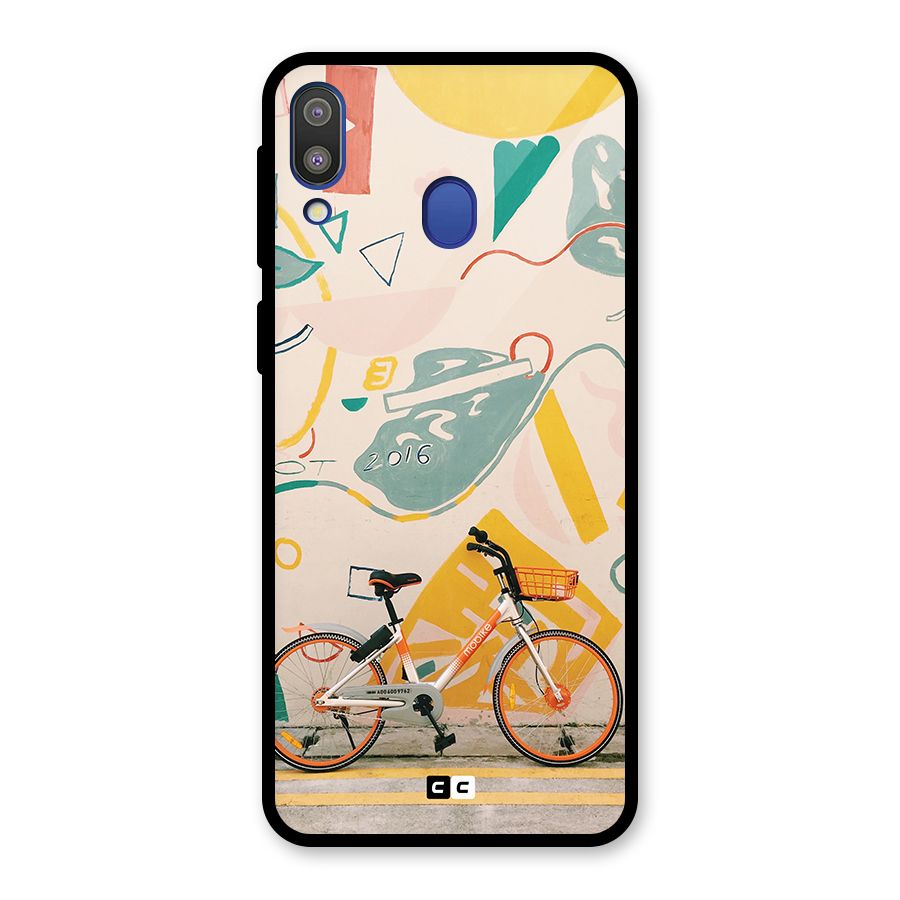 Street Art Bicycle Glass Back Case for Galaxy M20