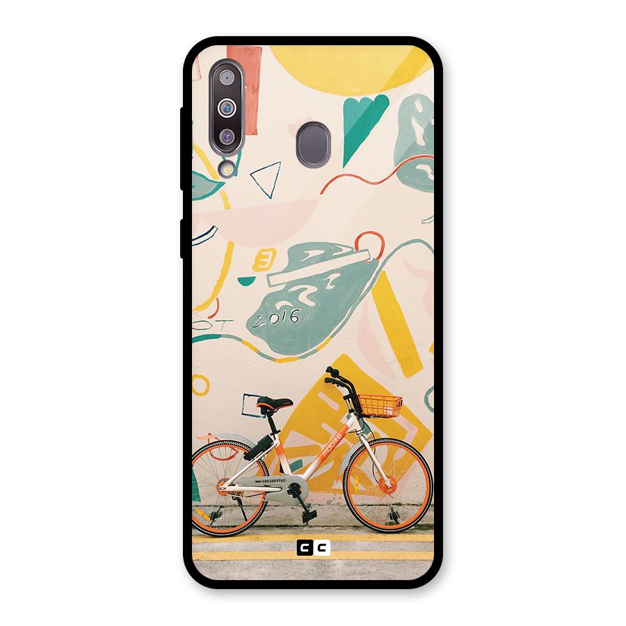 Street Art Bicycle Glass Back Case for Galaxy M30