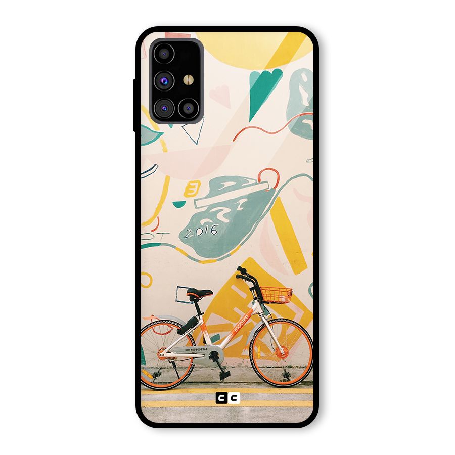 Street Art Bicycle Glass Back Case for Galaxy M31s