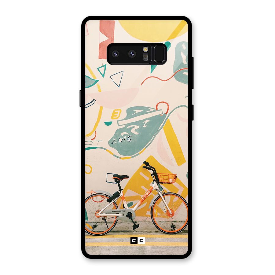 Street Art Bicycle Glass Back Case for Galaxy Note 8