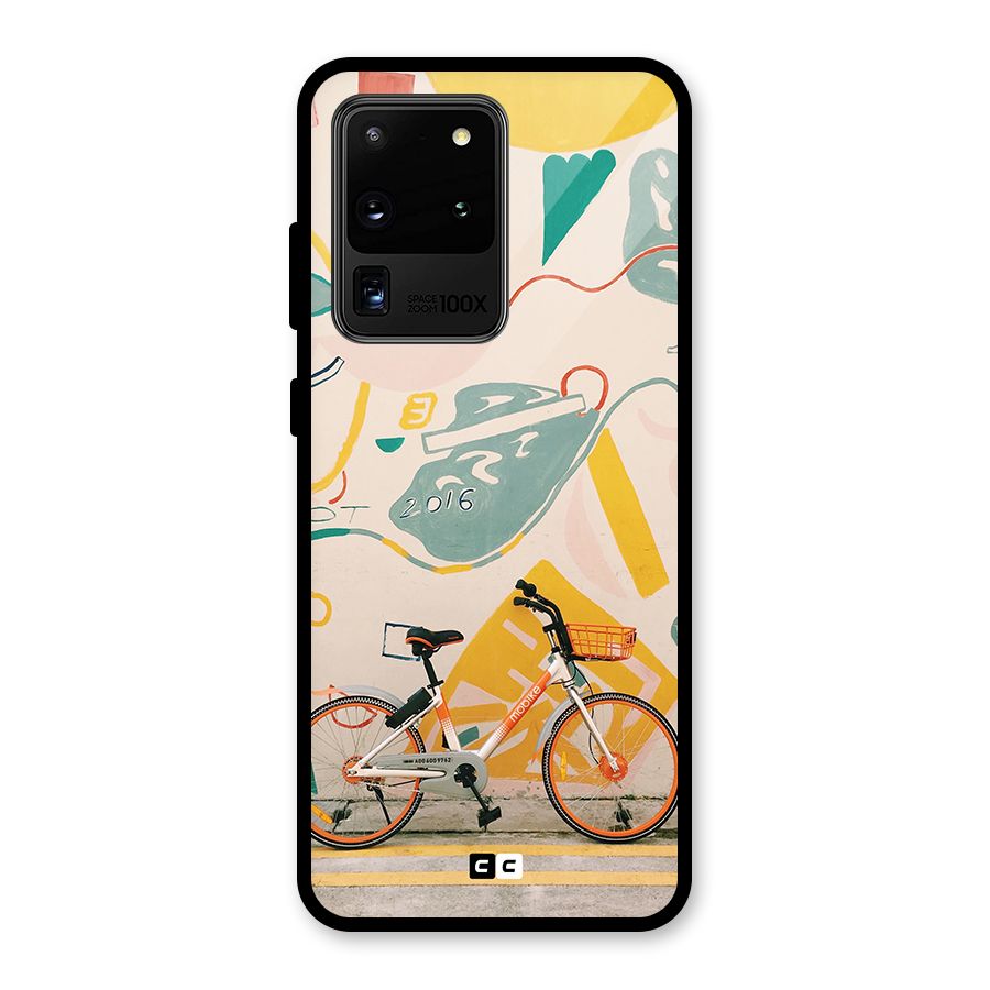 Street Art Bicycle Glass Back Case for Galaxy S20 Ultra