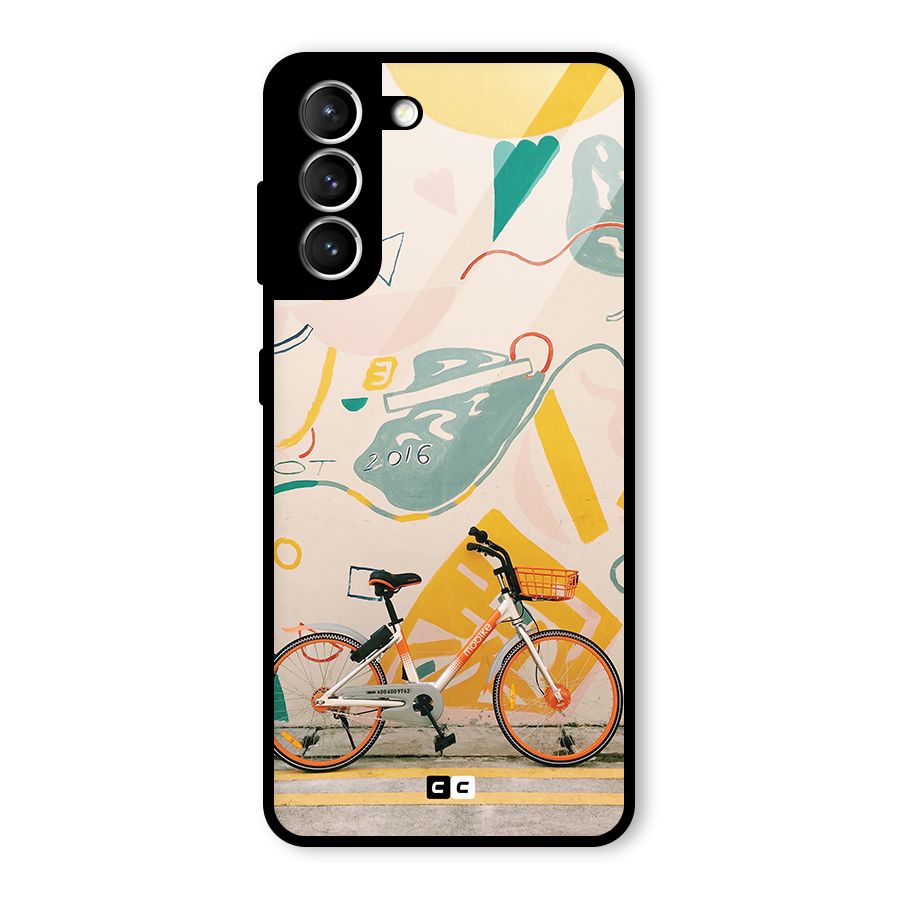 Street Art Bicycle Glass Back Case for Galaxy S21 5G