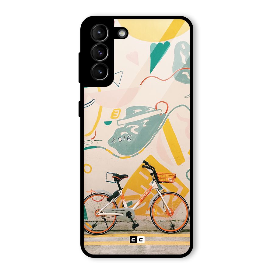 Street Art Bicycle Glass Back Case for Galaxy S21 Plus