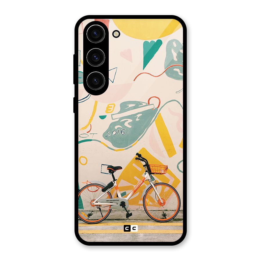 Street Art Bicycle Glass Back Case for Galaxy S23 Plus