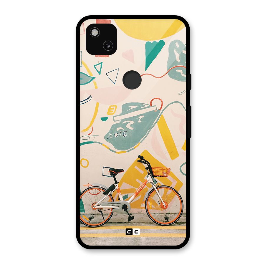 Street Art Bicycle Glass Back Case for Google Pixel 4a