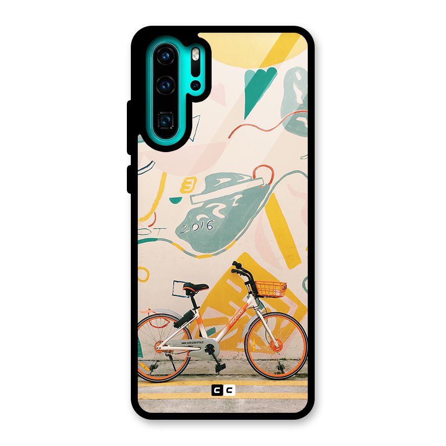 Street Art Bicycle Glass Back Case for Huawei P30 Pro