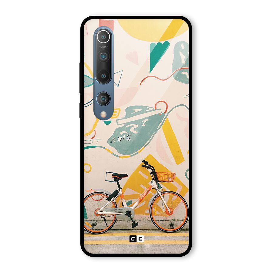 Street Art Bicycle Glass Back Case for Mi 10