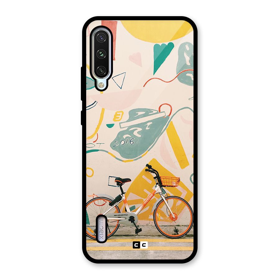 Street Art Bicycle Glass Back Case for Mi A3