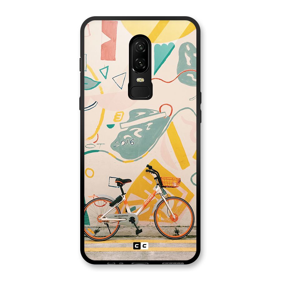 Street Art Bicycle Glass Back Case for OnePlus 6