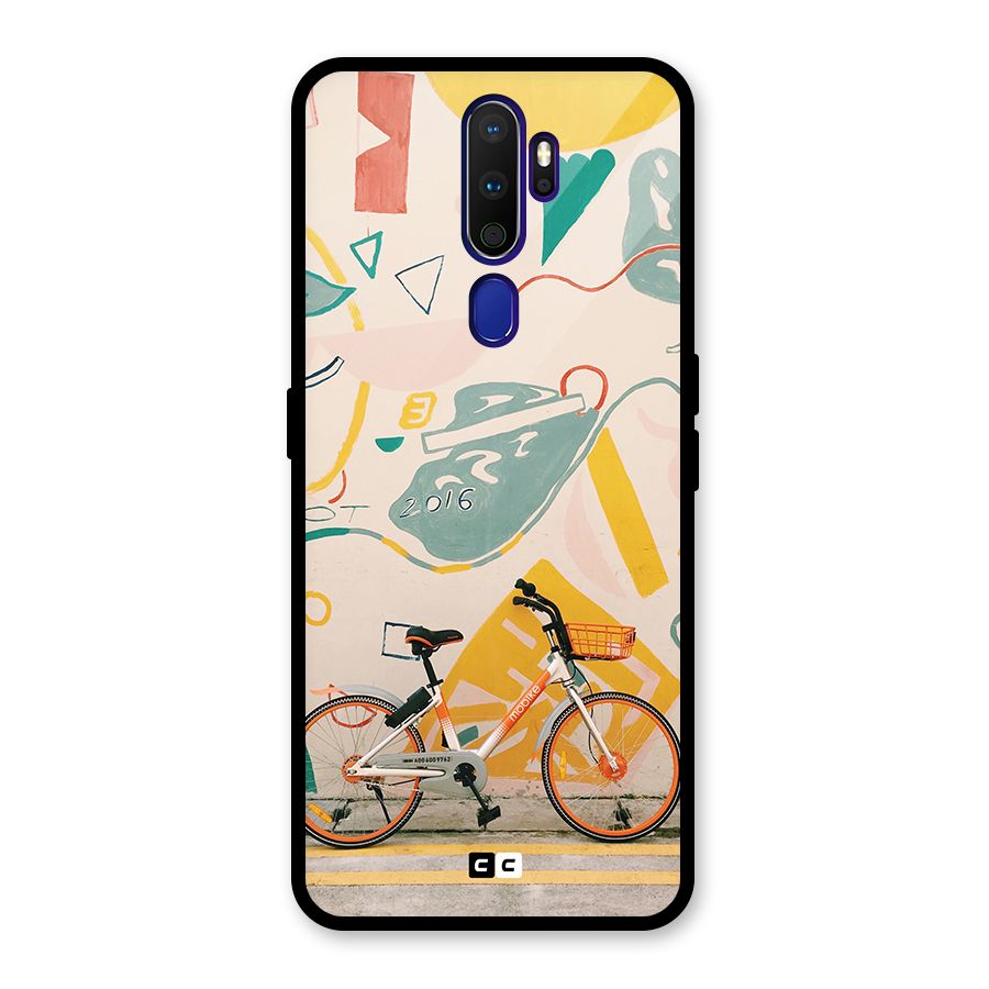 Street Art Bicycle Glass Back Case for Oppo A9 (2020)