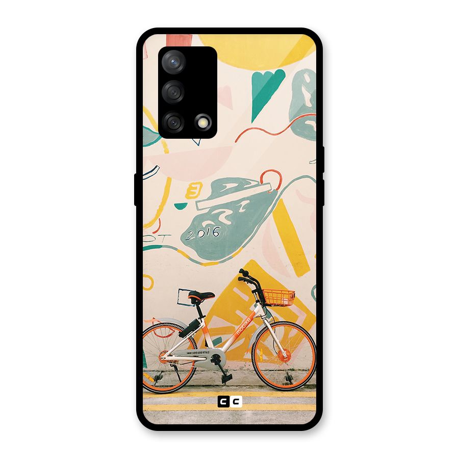 Street Art Bicycle Glass Back Case for Oppo F19