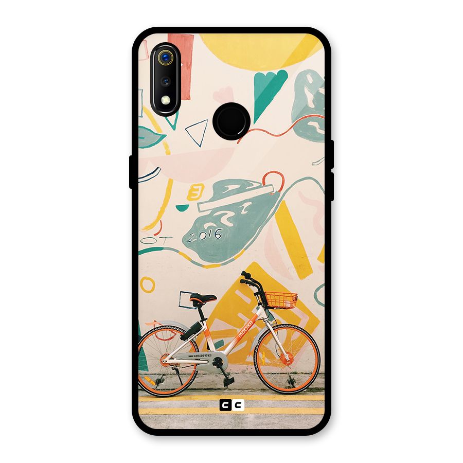 Street Art Bicycle Glass Back Case for Realme 3i